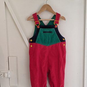 Vintage -Bebe Eaton Baby -Blue/Green/Red Overalls